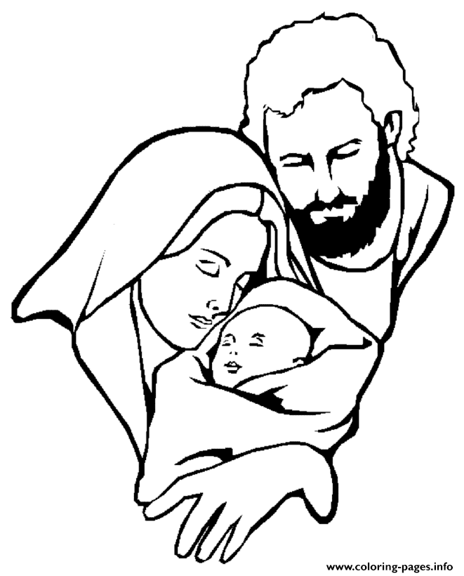 Mary With Baby Jesus coloring