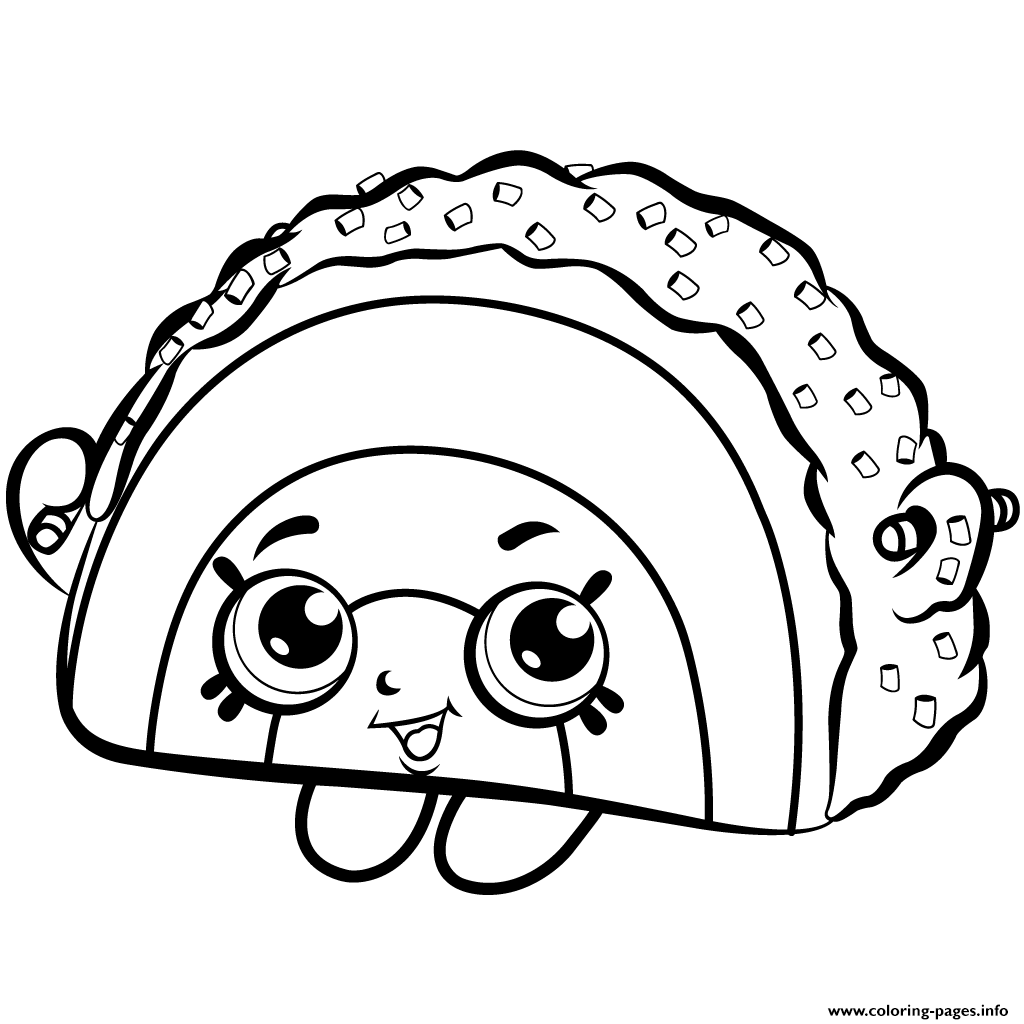 Rainbow Bite Cake Shopkins Season 1 Coloring Pages Printable