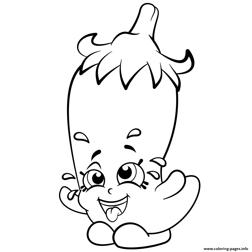 Cartoon Red Chili Shopkins Season 2 Coloring page Printable