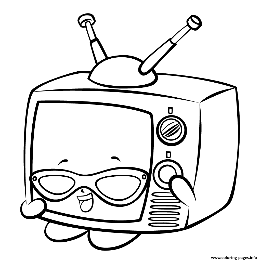 Teenie TV In Glasses Shopkins Season 3 coloring