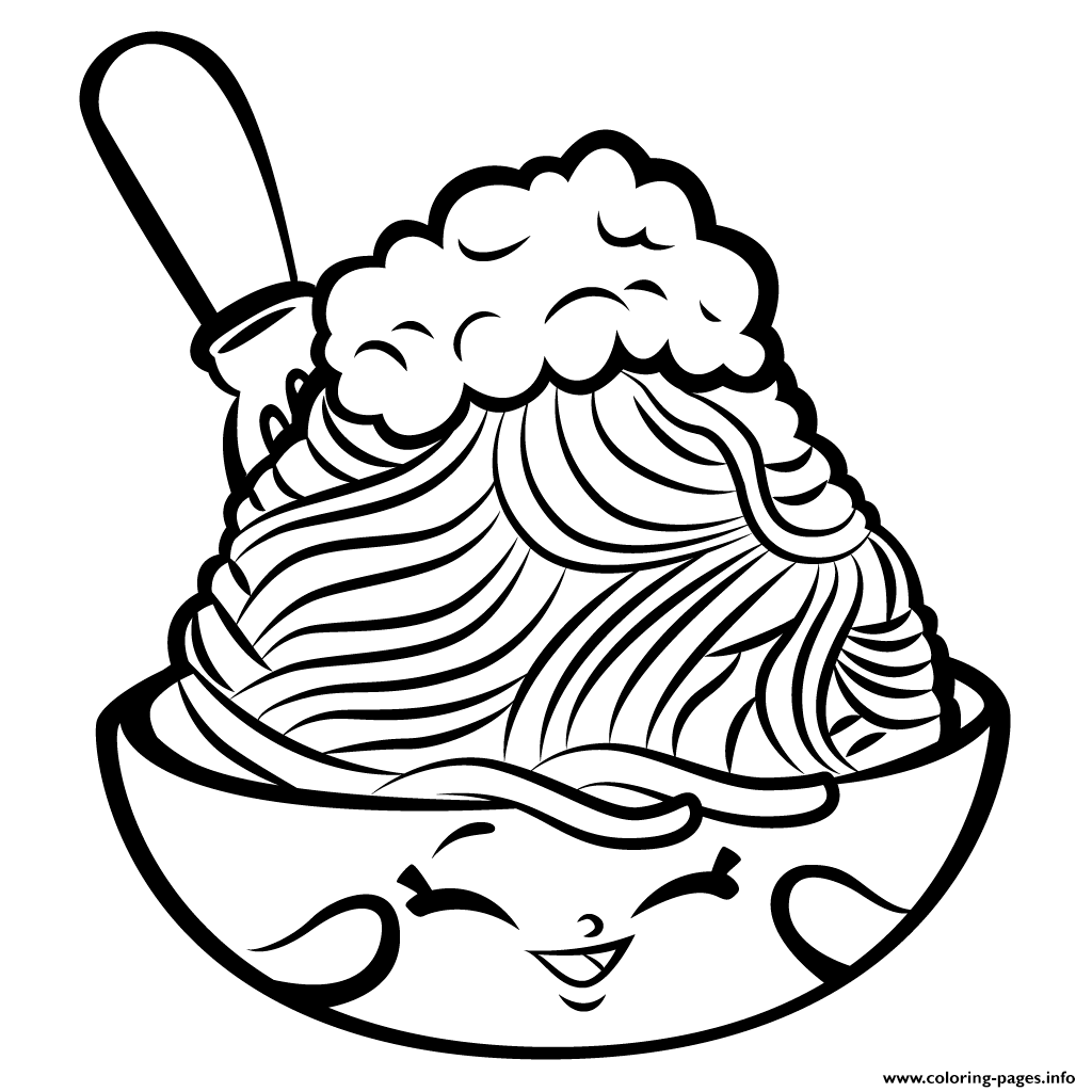 Download Foods Netti Spaghetti Shopkins Season 3 Coloring Pages Printable