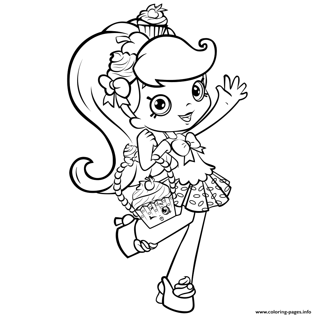 shopkins girl shoppie say hi Coloring pages Printable