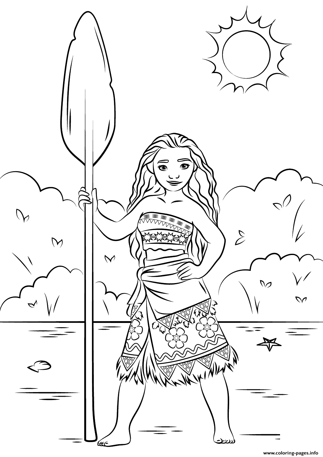 Princess Moana Disney Coloring Pages Printable