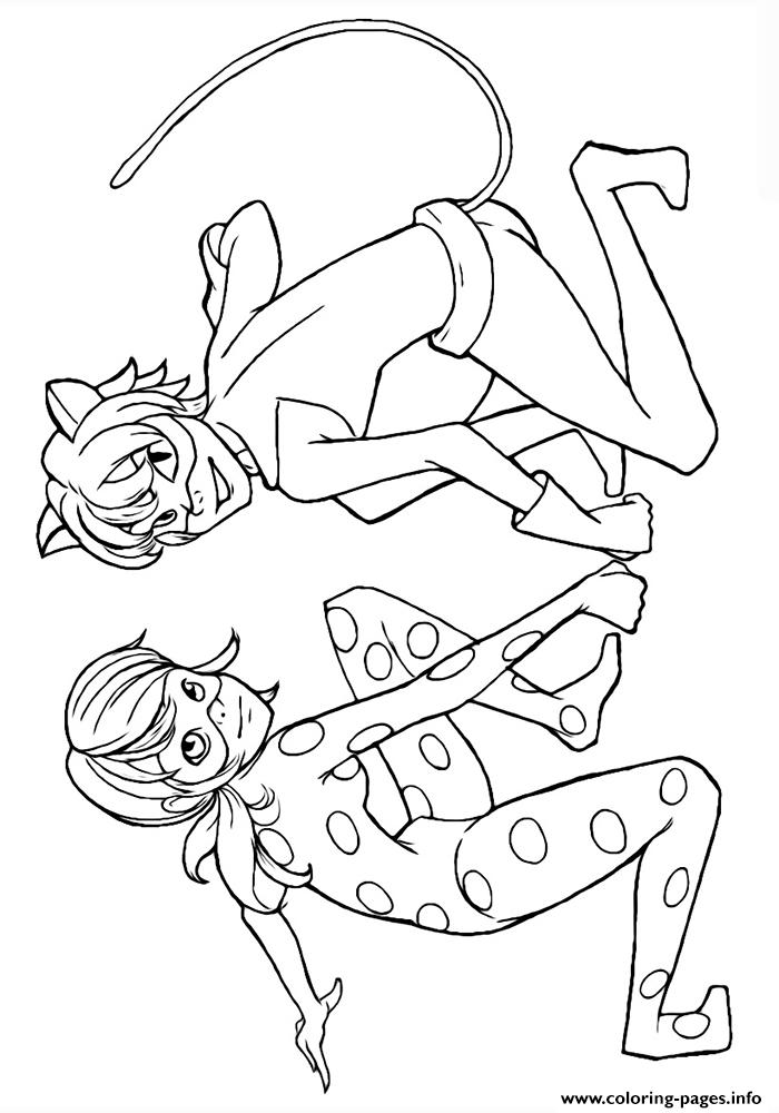 Miraculous Ladybug And Cat Noir Kiss Season 1 Coloring Page Printable