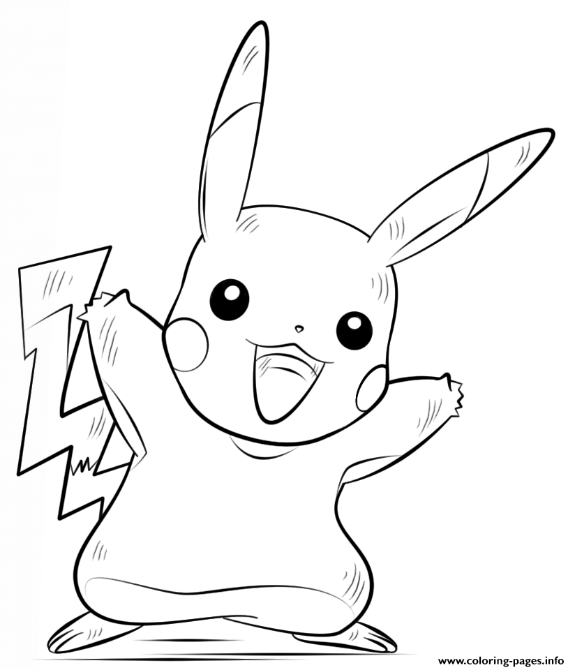 10 Pikachu Drawing Coloring Pages to Print for Kids