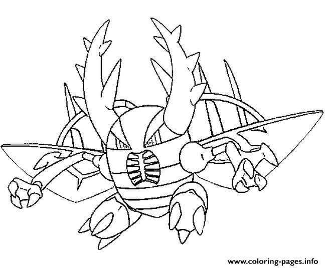 Mega Evolved Pokemon Mega Pinsir Coloring Pages Printable