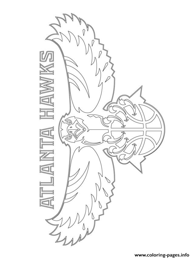 Atlanta Hawks Logo Nba Sport Coloring Pages Printable