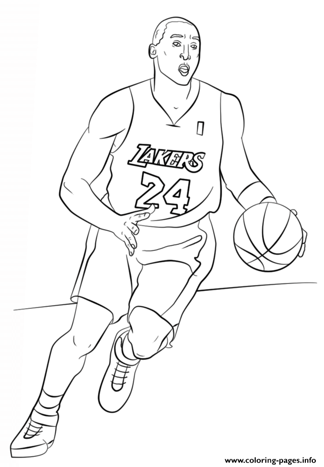 Kobe Bryant Nba Sport Coloring Pages Printable