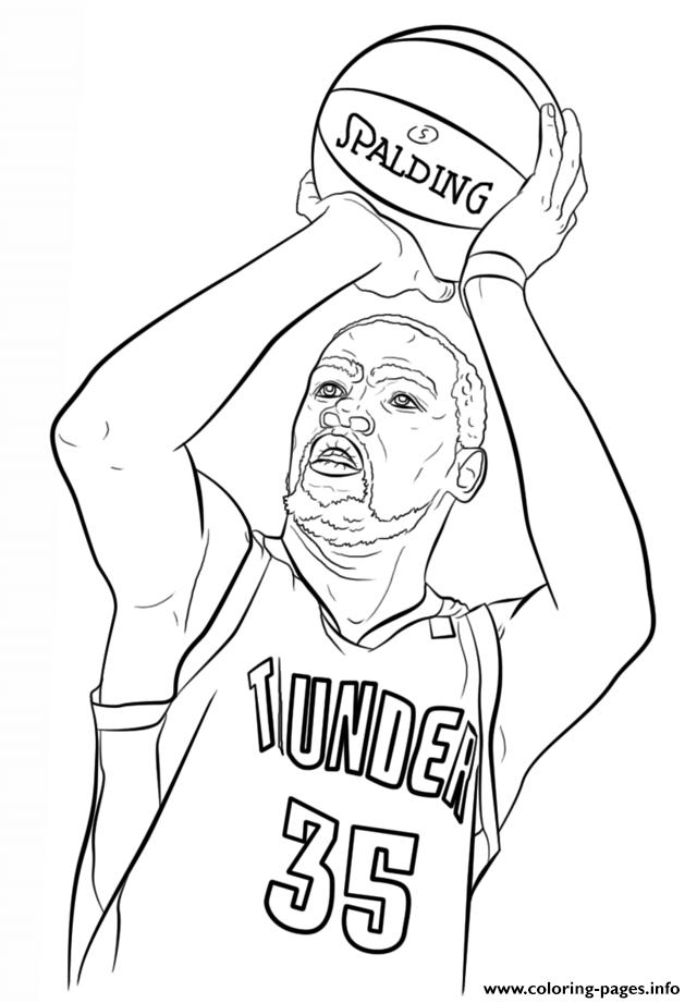 Kevin Durant Nba Sport Coloring Pages Printable