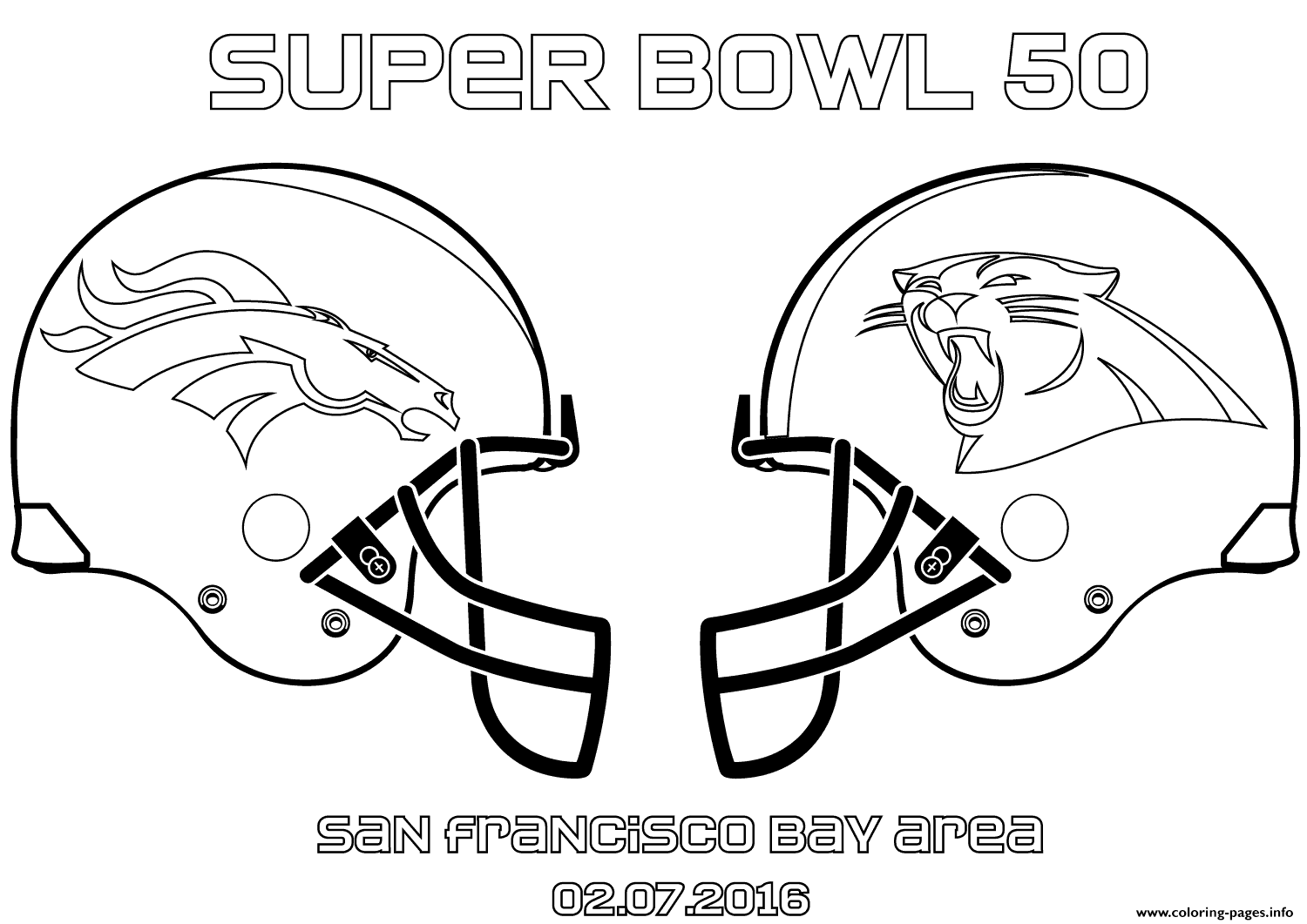 Super Bowl 50 Football Sport Coloring Pages Printable