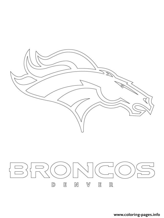 Denver Broncos Logo Football Sport Coloring Pages Printable