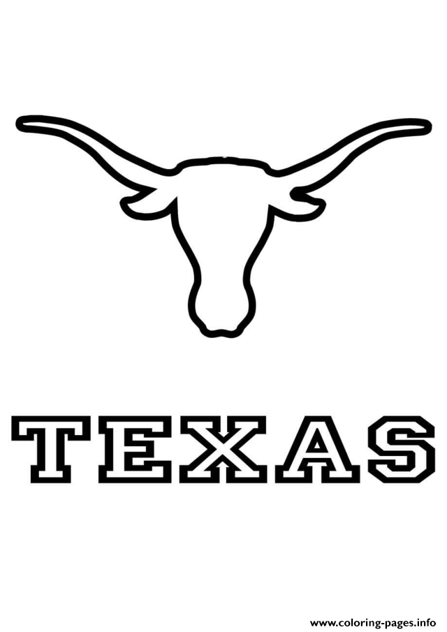 Longhorns Texas Team Football Sport Coloring page Printable