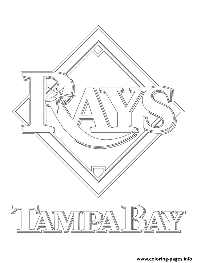 Tampa Bay Rays Logo Mlb Baseball Sport Coloring page Printable