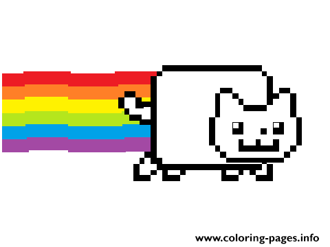 Nyan Cat With Color coloring