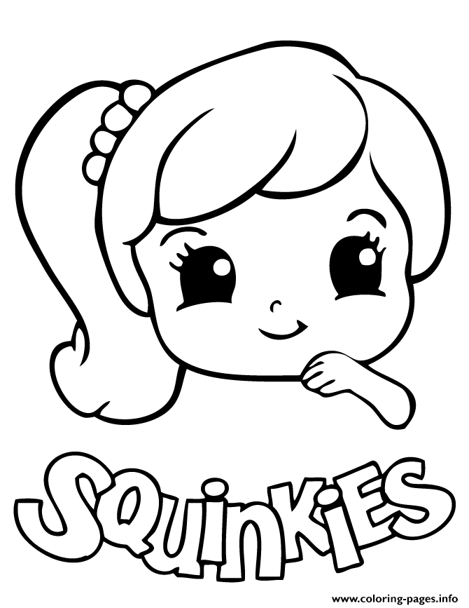 Cute Girl Squinkies coloring