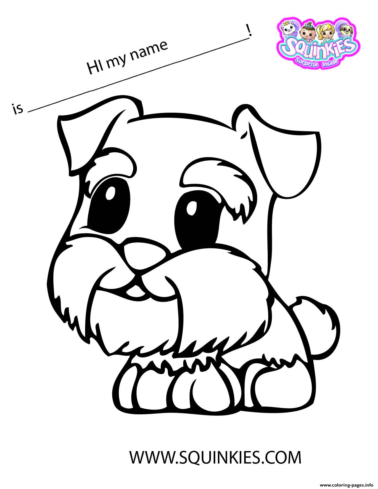 Squinkies Official Cute Dog coloring