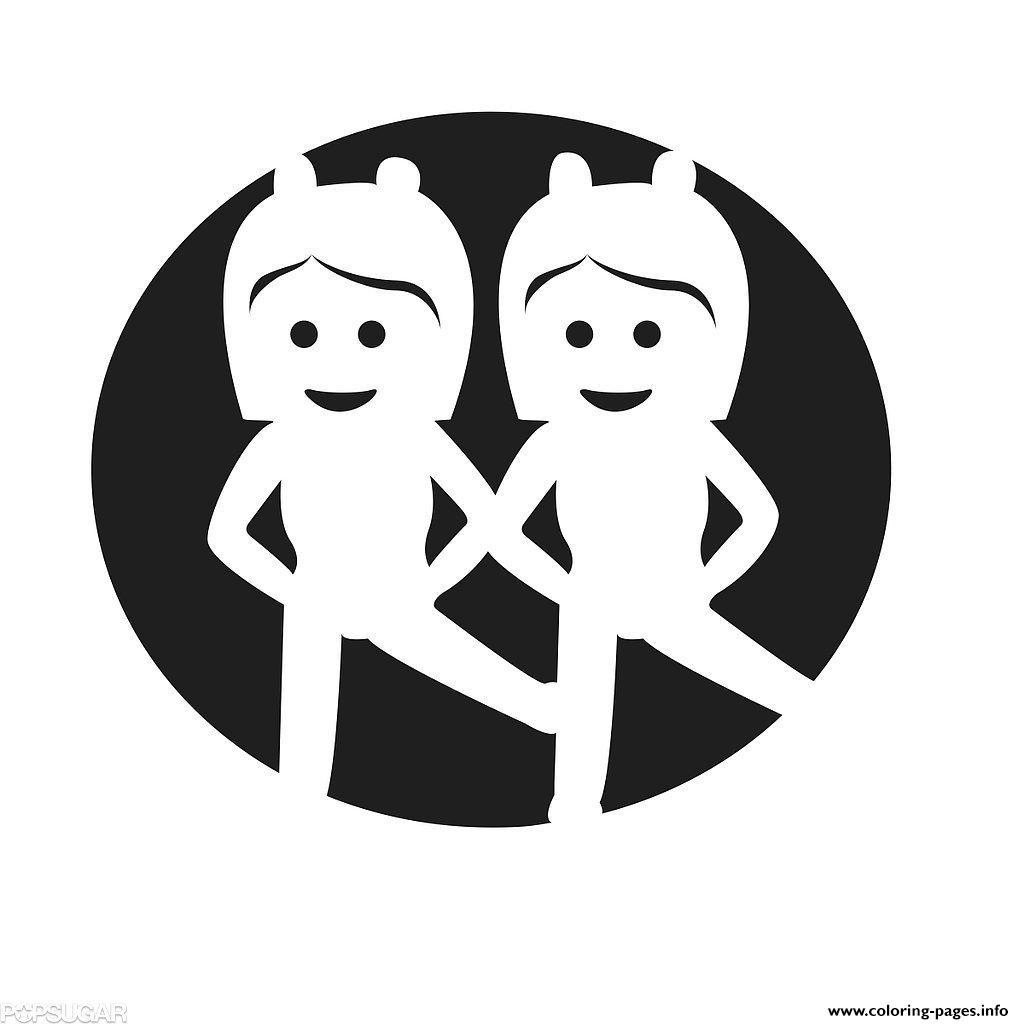 Dancing Twins Emoji coloring