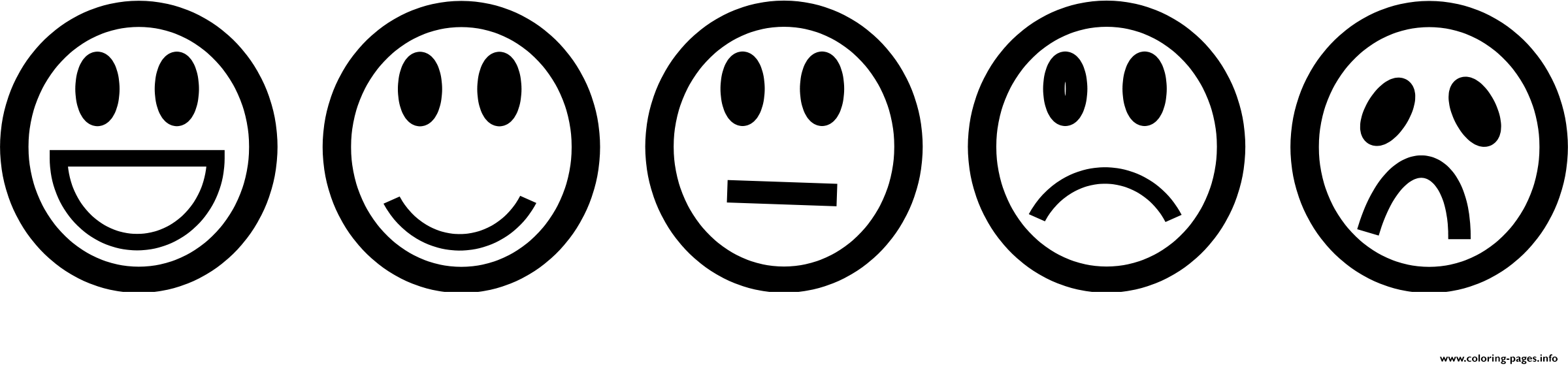 Emoji List Smile Sad Happy coloring