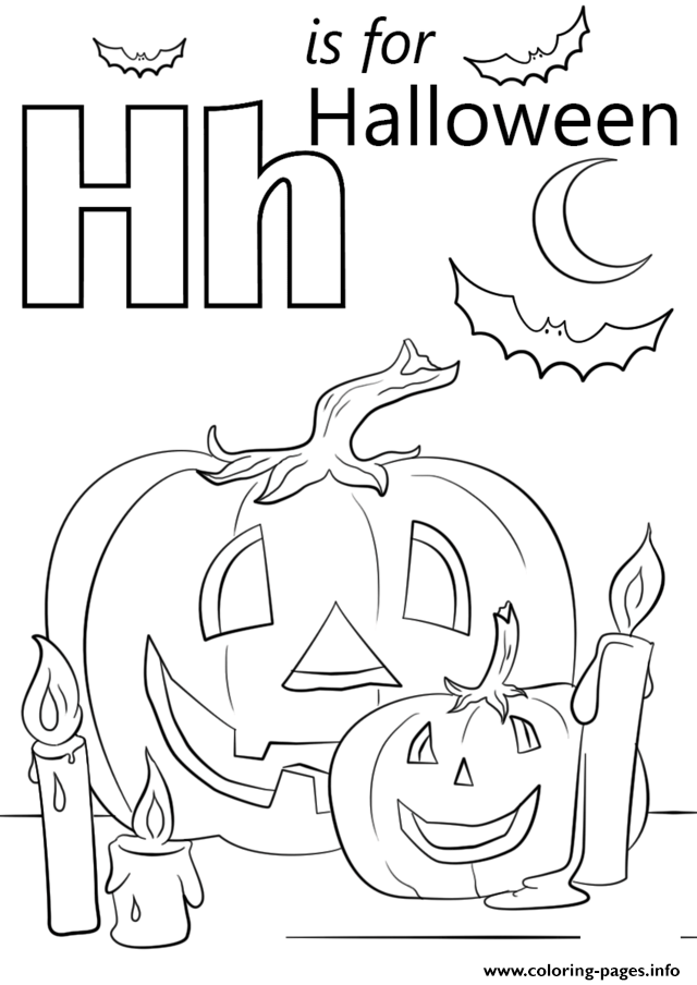 Letter H Is For Halloween Coloring page Printable
