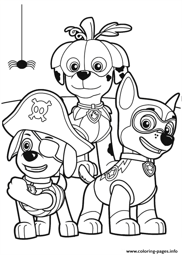 Paw Patrol Party Halloween coloring
