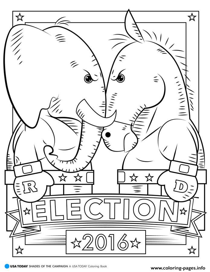 Election 2016 Usa Campaign coloring pages