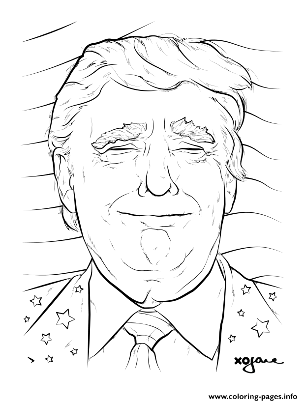 President Donald Trump Coloring Page Coloring Pages