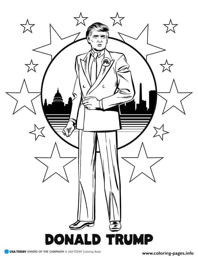 Donald Trump Super Star coloring pages