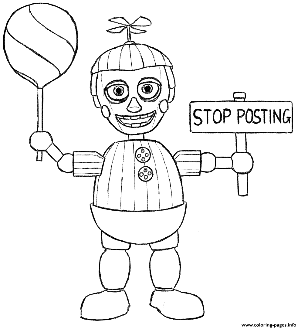 Balloon Boy Phantom Five Nights At Freddys Fnaf Coloring