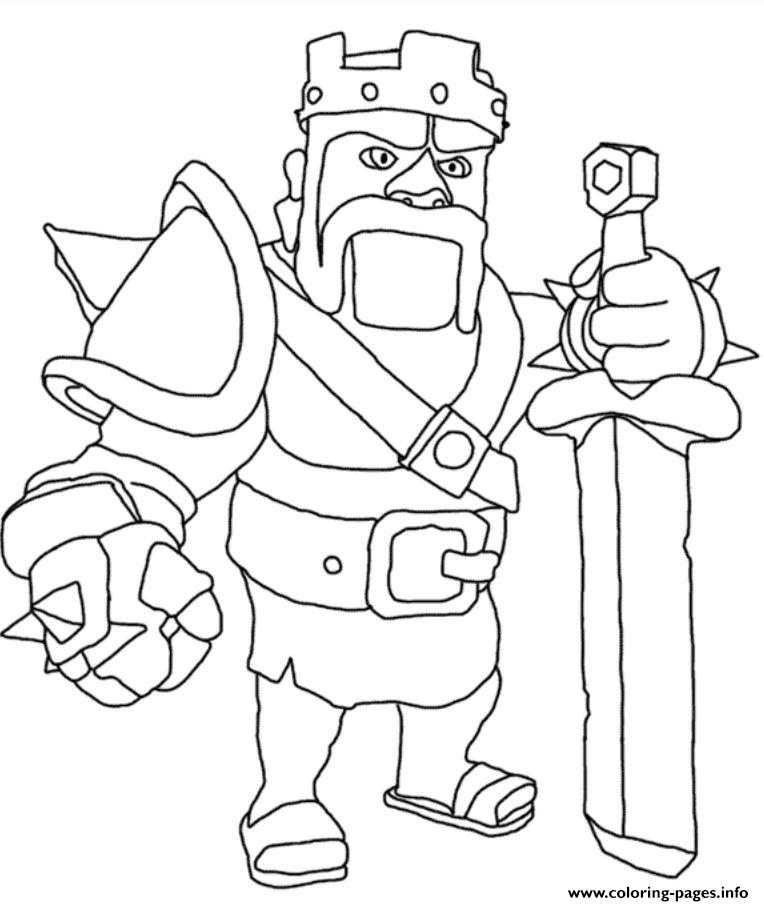 Barbarian King Clash Of Clans coloring