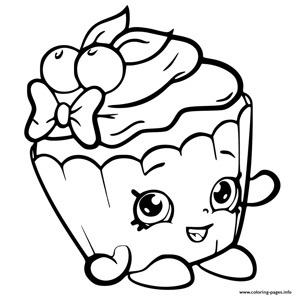 Cherry Nice Cupcake From Shopkins Season 6 Coloring Pages