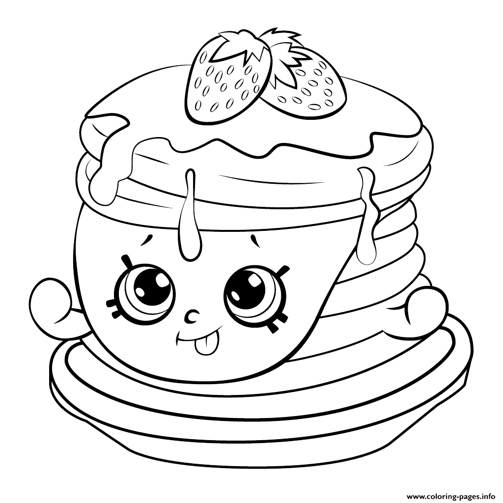 Ultra Rare Strawberry Pancake Shopkins Season 6 Coloring Pages Printable