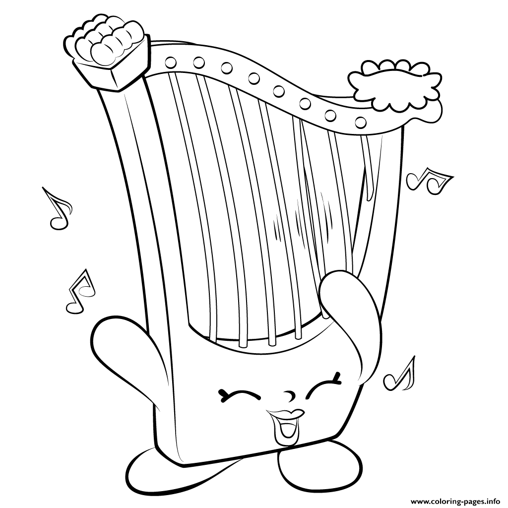 Harp Musical Instrument Shopkins Season 5 coloring pages