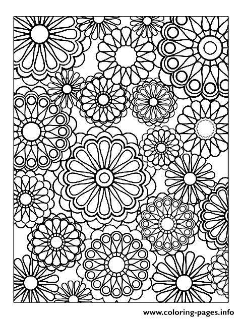Adult Difficult Flowers coloring