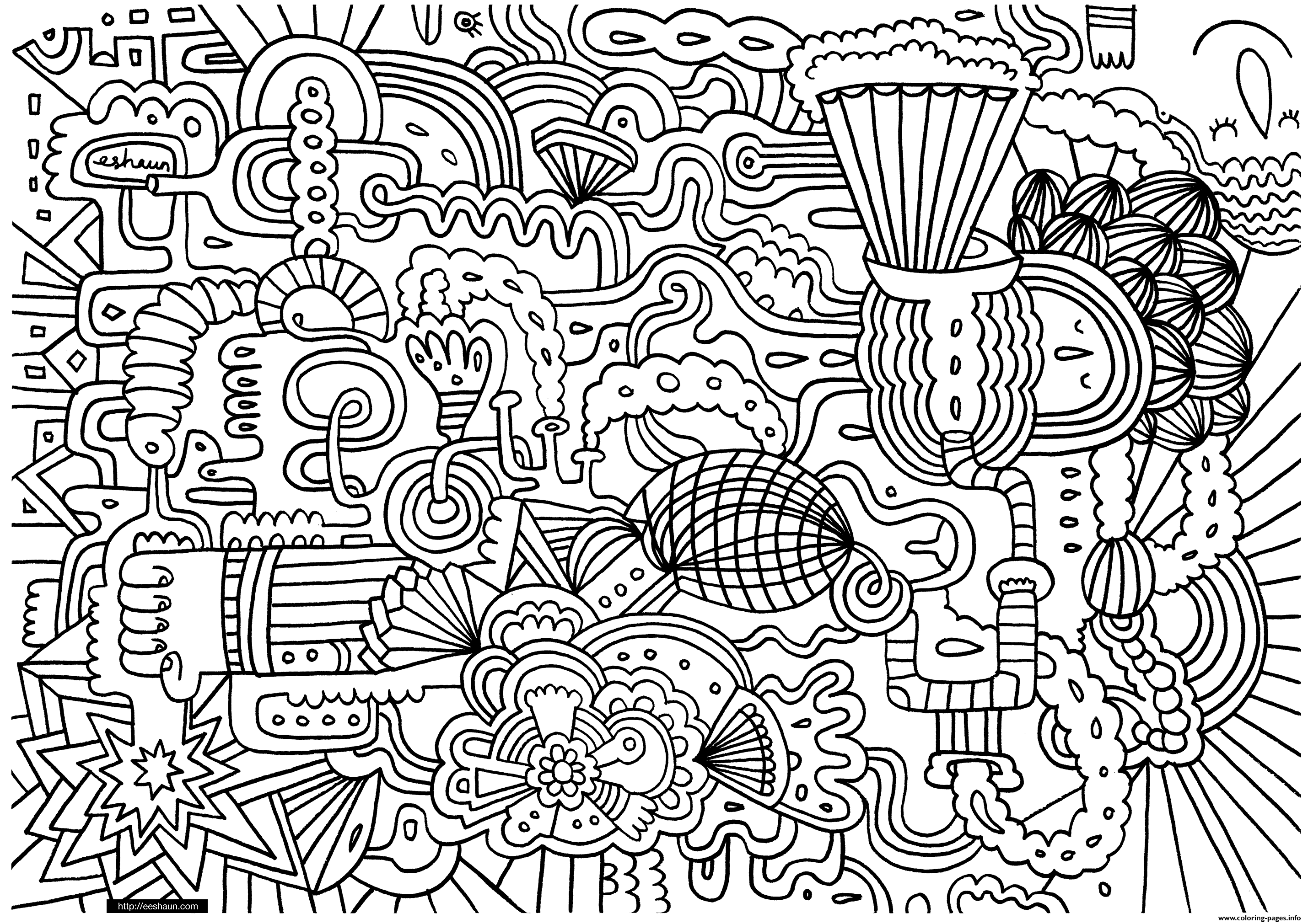 10 Fun Doodle Coloring Pages for Adults: Unleash Your Inner Artist