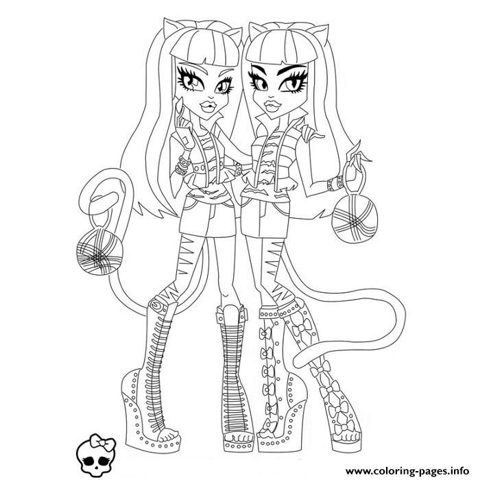 Monster High Meowlodie Et Purrsephone coloring