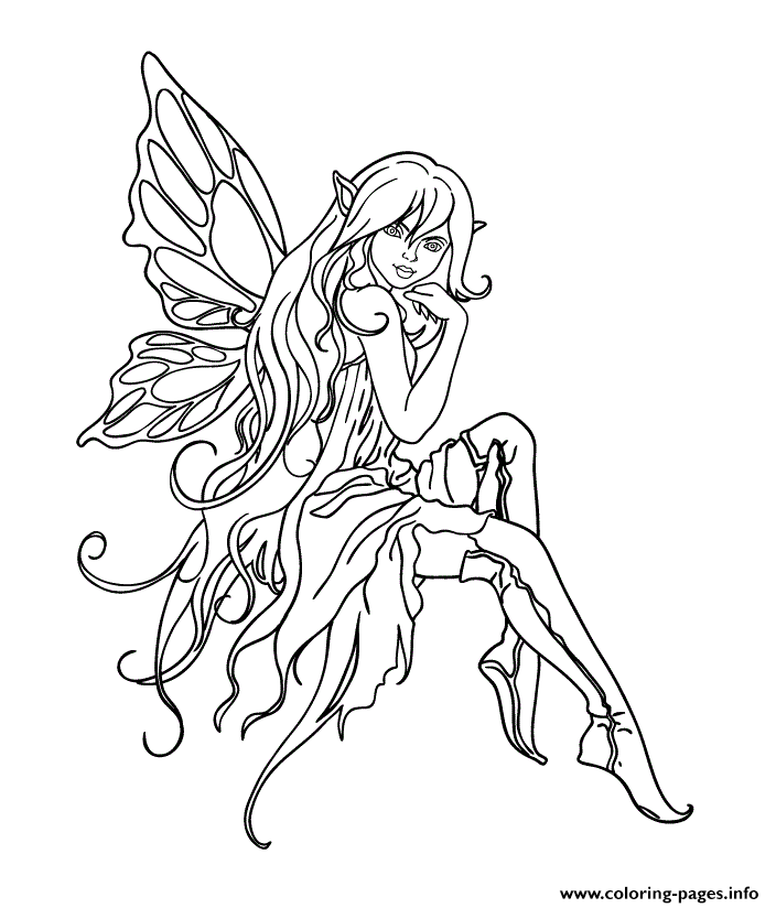 Beautiful Cartoon Fairy In Boots  coloring