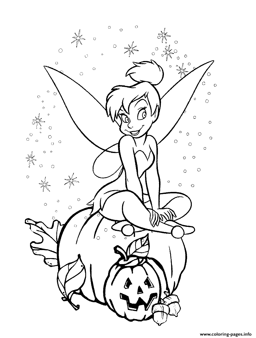 Fairy On The Pumpkin Disney Halloween coloring