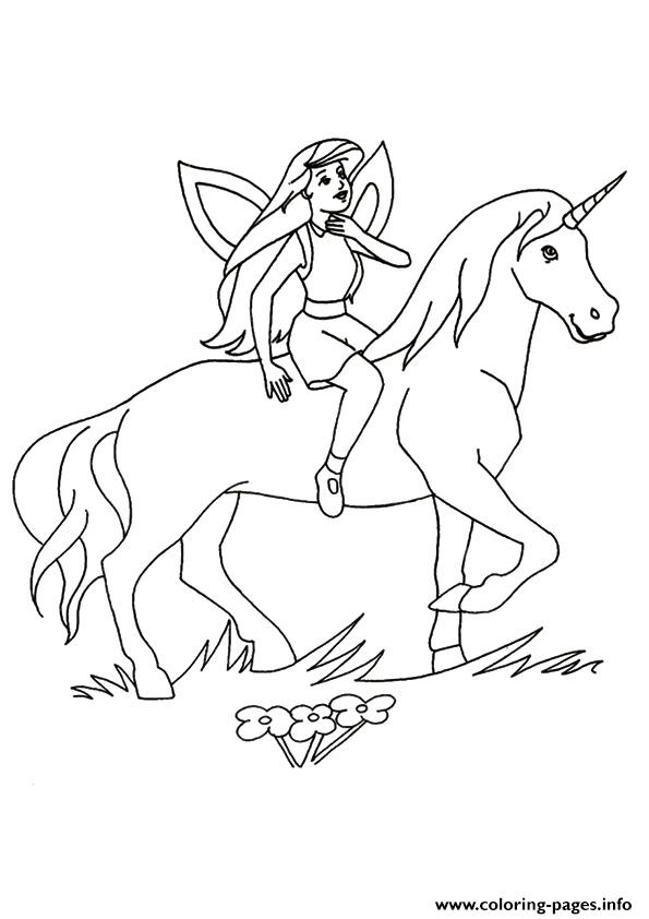 Fairy And Unicorn Unicorn Coloring Pages Printable