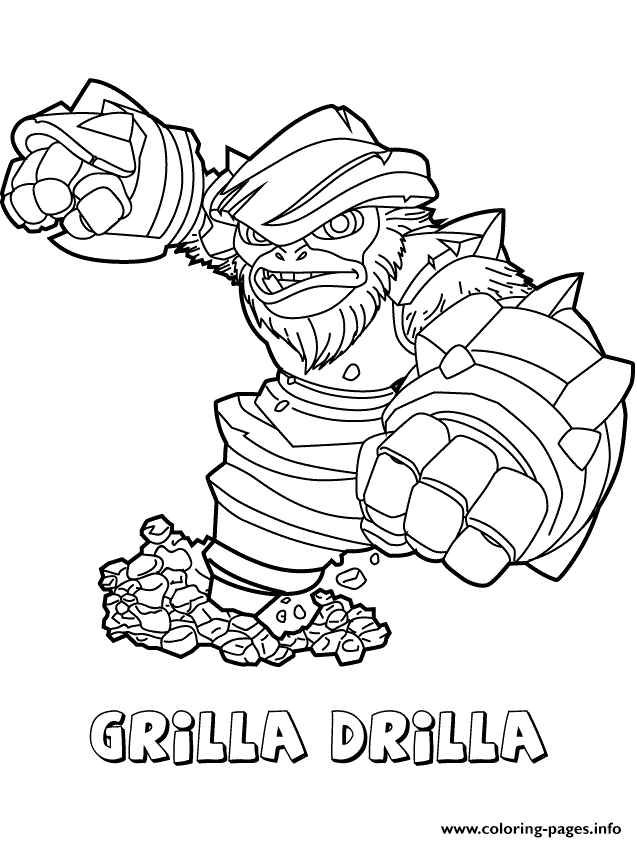 Skylanders Swap Force Tech Grilla Drilla coloring