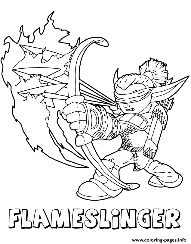 Skylanders Giants Fire Flameslinger Series2 Coloring Pages Printable