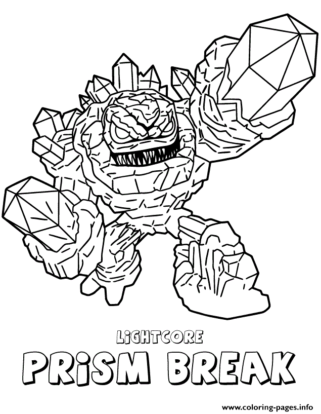 Skylanders Giants Lightcore Prism Break Coloring page Printable