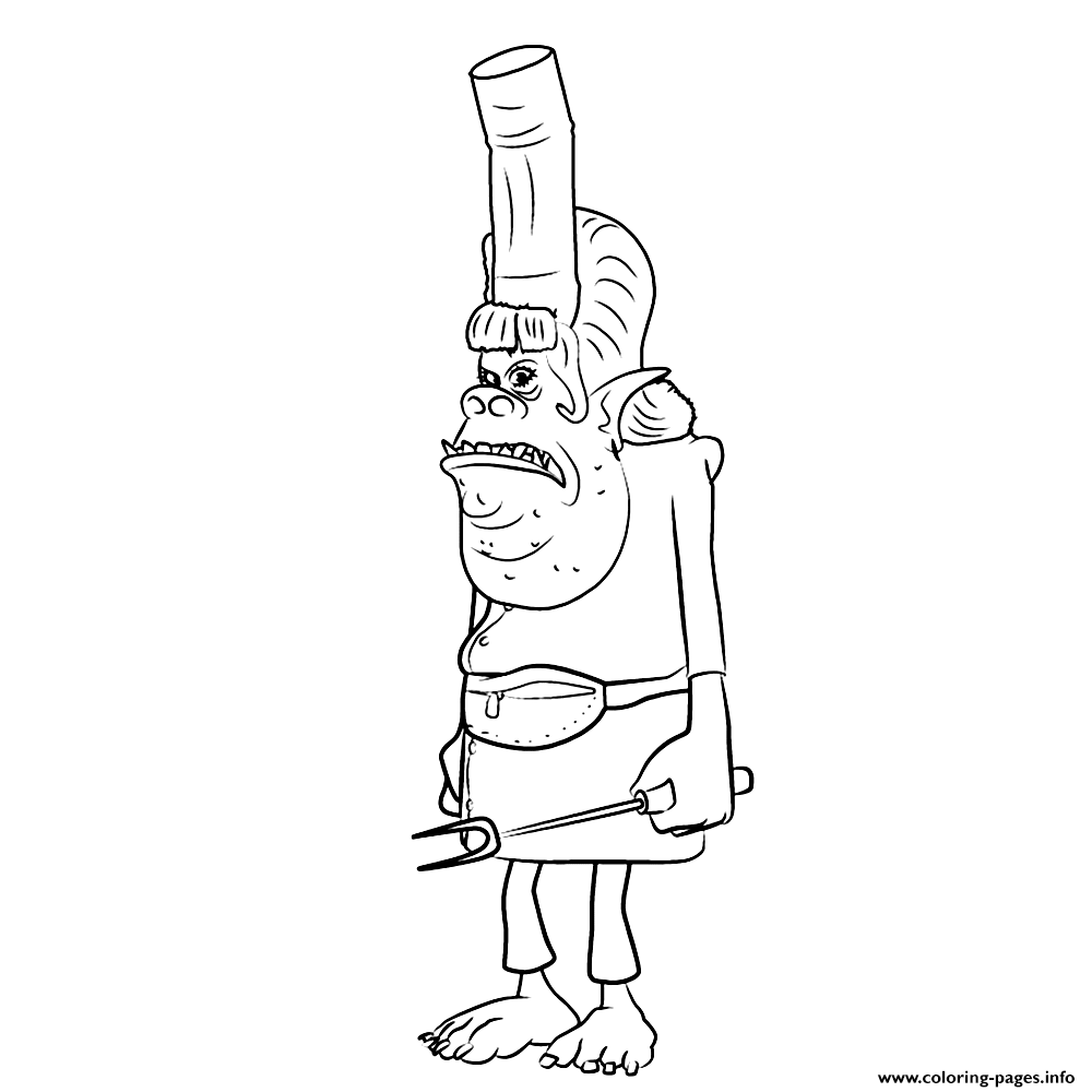 Trolls Chef coloring