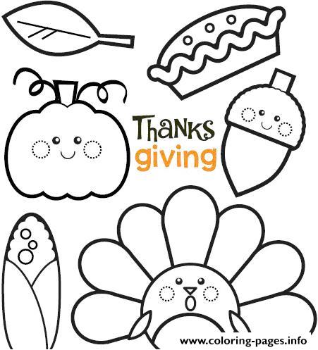 Printable Cute Thanksgiving Coloring Pages For Kids Drawing With Crayons