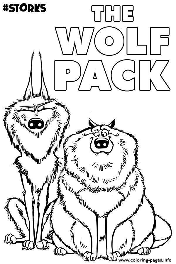 the wolf pack from movie storks coloring pages printable