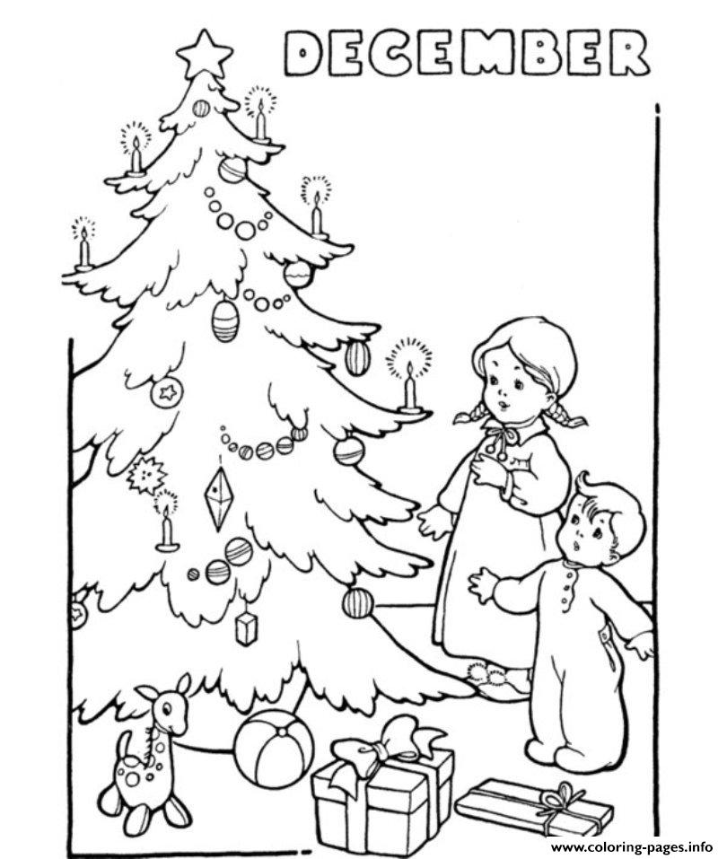 December Tree Kids Gifts coloring