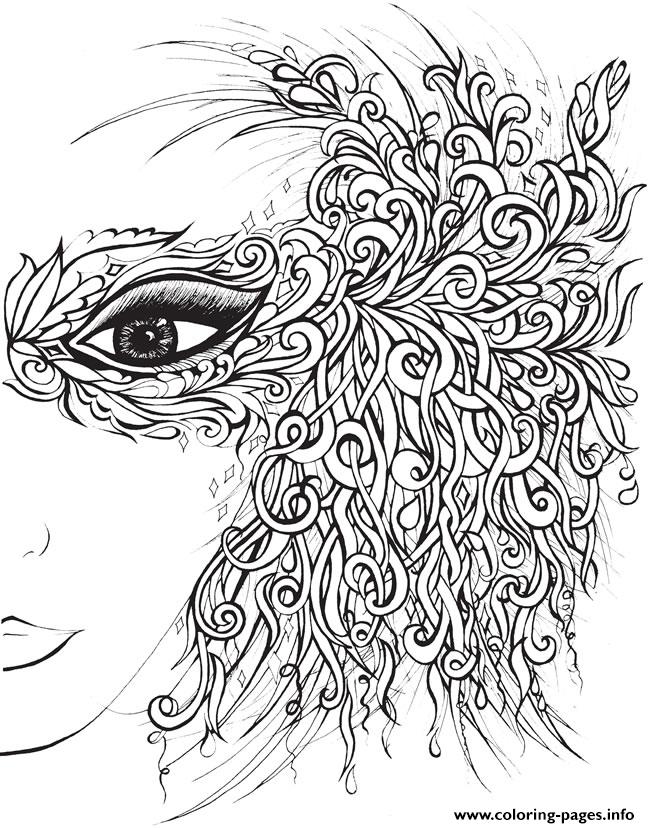 Creative Haven Fanciful Faces Adults 4 coloring