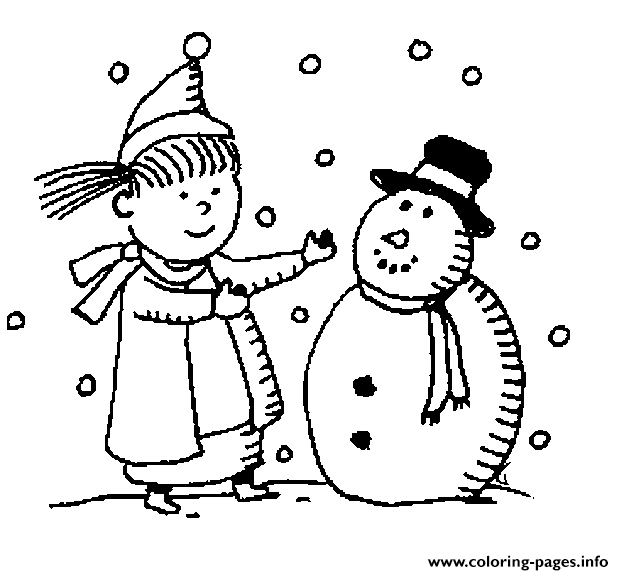 Christmas Winter Snowman A4ab coloring