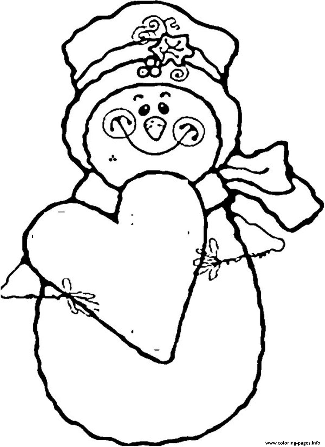 Heart And Snowman S To Print A1c1 coloring