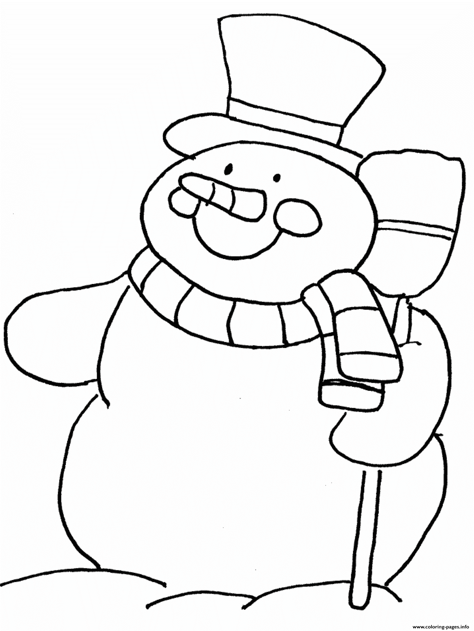 Download Winter Smiling Snowman 1812 Coloring Pages Printable