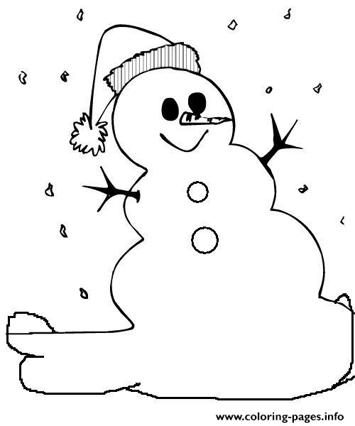 Easy Winter Snowman S101b coloring